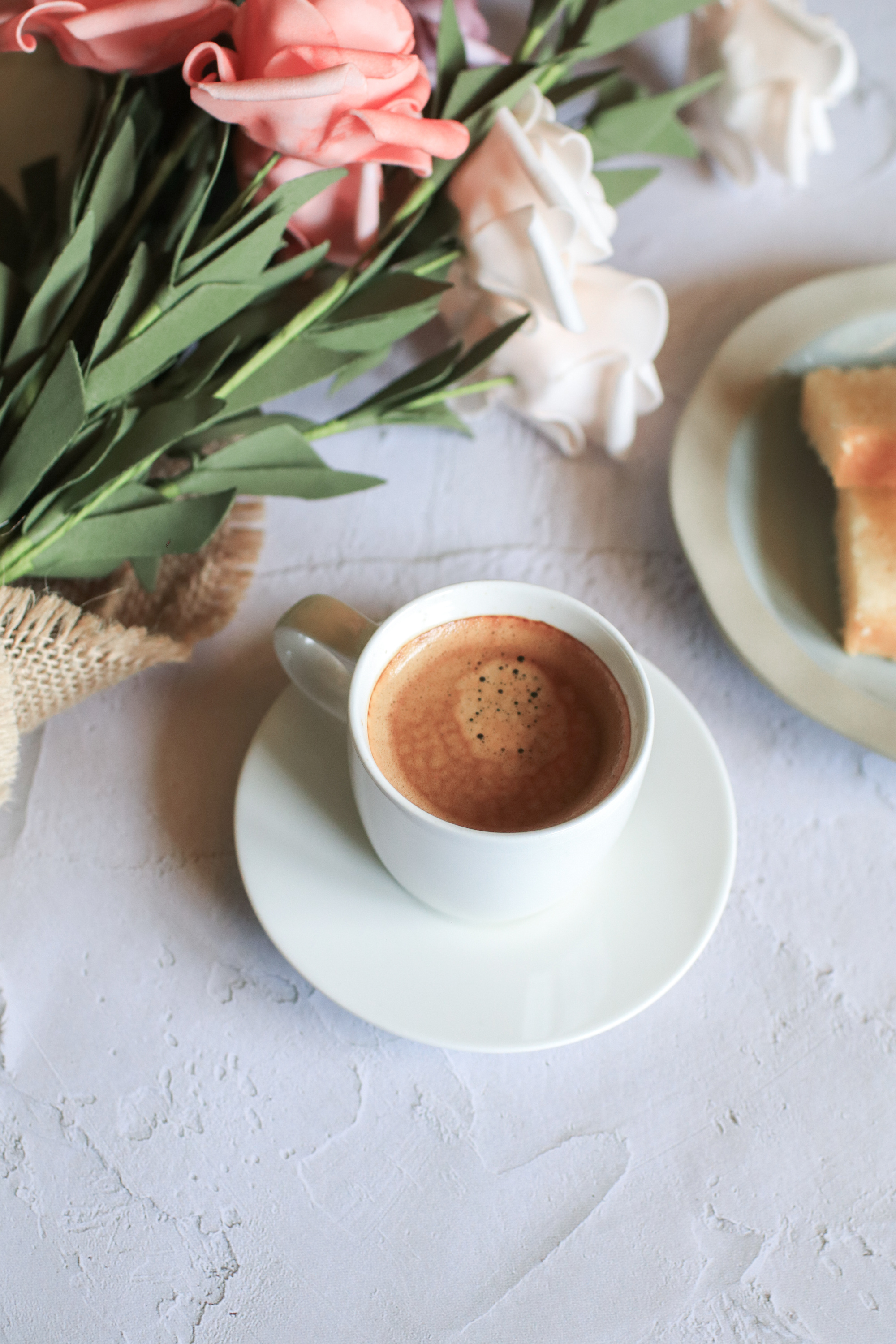 Breakfast Coffee Cup with Flowers